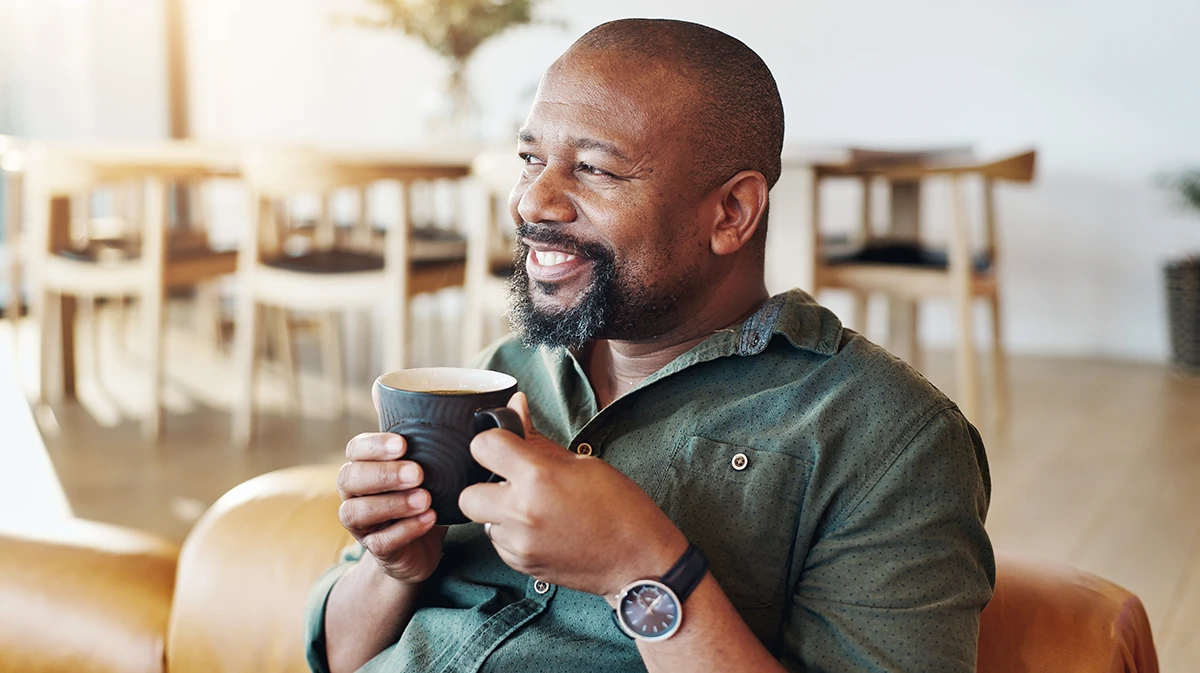 Man enjoying a coffee
