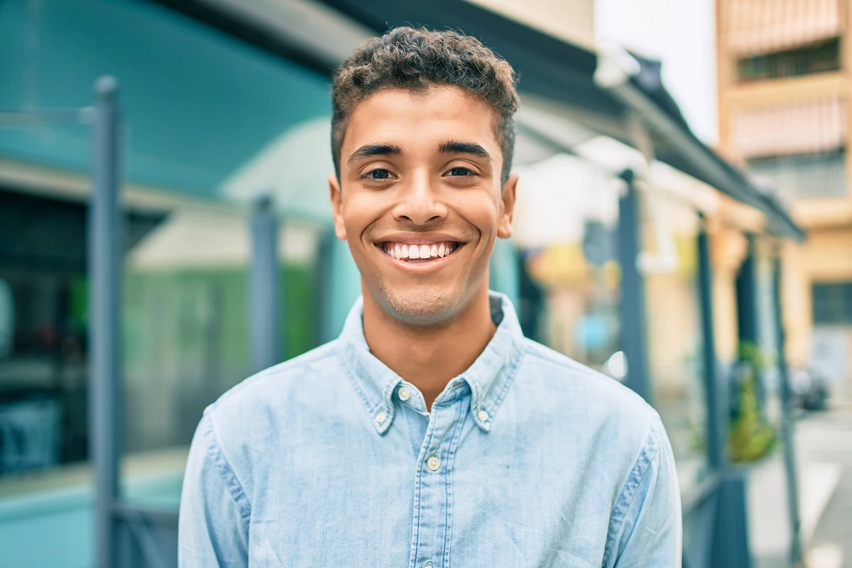 Young man smiling
