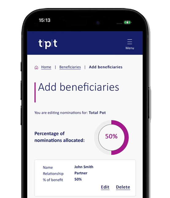 Add beneficiaries on mobile