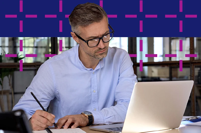 Man working on a laptop