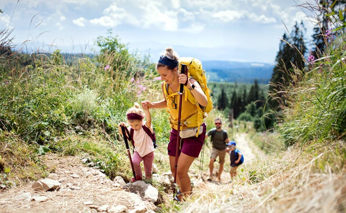 Family on a hike