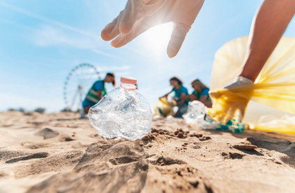 Litter on beach