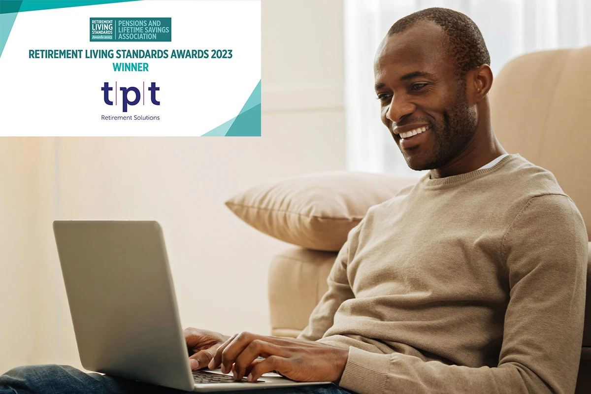 Man sat on laptop