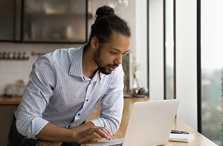 Man working on a laptop